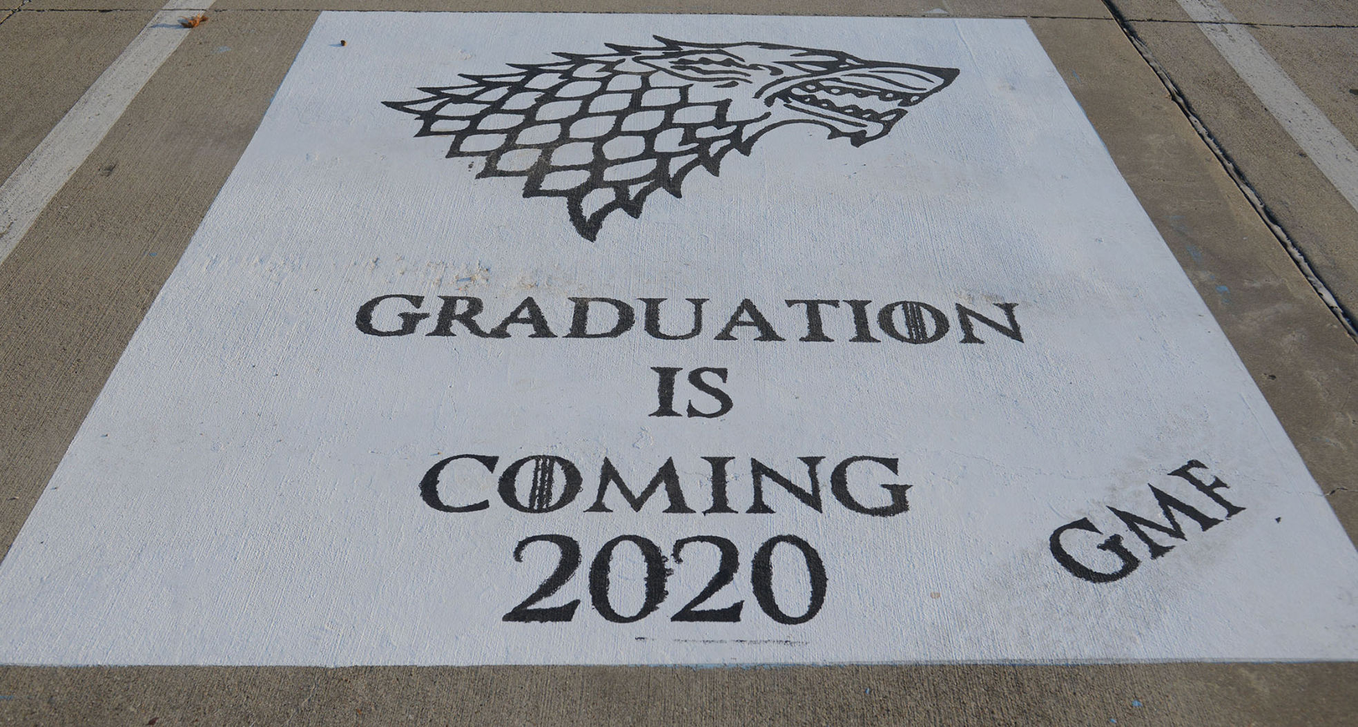 A&M Consolidated HS painted parking spots